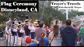 Flag Ceremony at Disneyland, California with Troyer's Travels