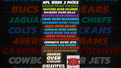 NFL Week 2 Picks! #NFL #nflpicks