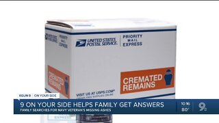 Navy veteran's ashes lost in the mail