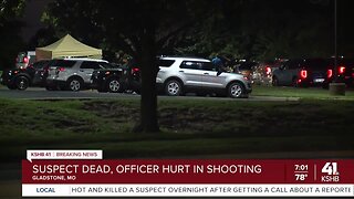 Gladstone police shooting, suspect dead, officer injured