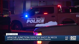 Apache Junction officer shot in the neck