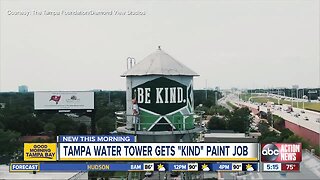 Iconic Tampa water tower aims to uplift I-275 commuters with 'Be Kind, Do Good' mural makeover