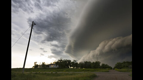 Fast moving storm clouds