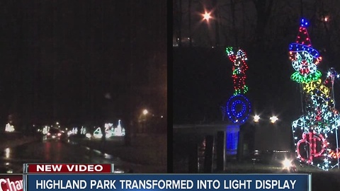 Highland park transformed into light display