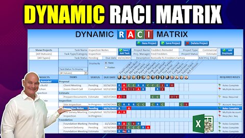 How To Create A Dynamic RACI Matrix In Excel To Manage Unlimited Projects & Tasks [FREE Download]