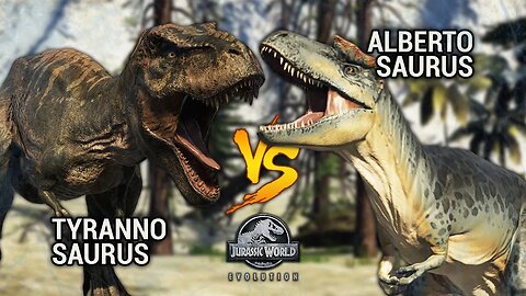 Tyrannosaurus vs Albertosaurus Dinosaurs Fight