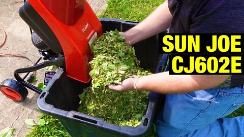 Sun Joe chipper shredder unboxing and review.