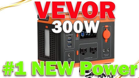 VEVOR 300W Portable Power Station Lithium-ion Battery Solar Powered Generator Outdoors Camping