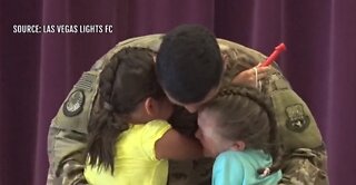 Vegas Lights FC helps military dad surprise daughters
