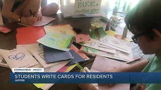 Students send cards to elderly residents at assisted living facility