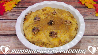 Pumpkin Bread Pudding | Easy & Tasty FALL DESSERT Recipe TUTORIAL