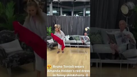 Bruno Tonioli wears Amanda Holden's red dress in funny skit #shorts