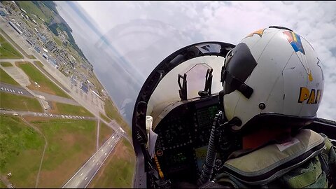 Long Version - Crisp PNW Day Overhead EA-18G Growler Cockpit View into NAS Whidbey Island