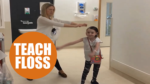 Hospital staff filmed doing the 'Floss dance' in send-off to young patient going home