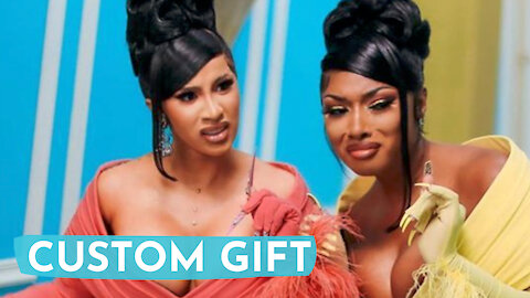 Cardi B Gifts CUSTOM ONE-OF-A-KIND to Megan Thee Stallion!