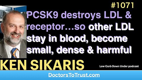 KEN SIKARIS e | PCSK9 destroys receptor…so other LDL stay in blood, become small, dense & harmful