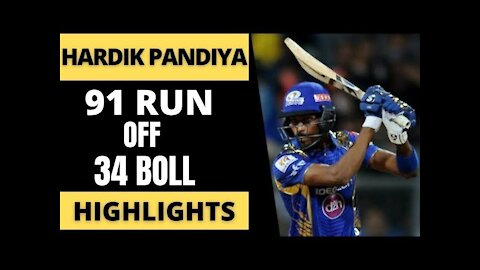 HARDIK PANDYA 91 OFF 34 BOLL HIGHLIGHTS | HARDIK PANDYA BATING