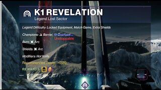 Destiny 2 Legend Lost Sector: The Moon - K1 Revelation 8-31-21