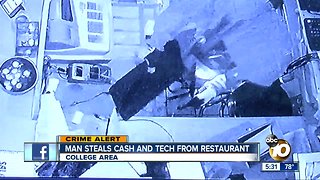 Man steals cash and tech from College area restaurant