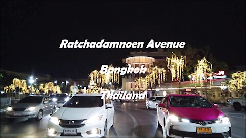 Ratchadamnoen Klang Road in Bangkok, Thailand