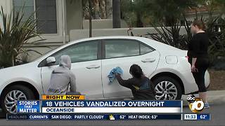 Police investigate vandalism of 18 vehicles in Oceanside