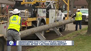 Abandoned DTE utility poles finally removed after 7 Action News report