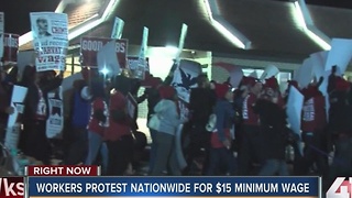 Workers protest for $15 minimum wage