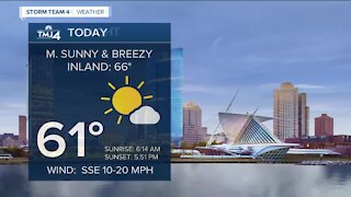 Another warm day as showers move in overnight