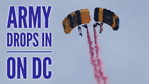 Army Parachutes over D.C. as the President of Spain heads to the White House.