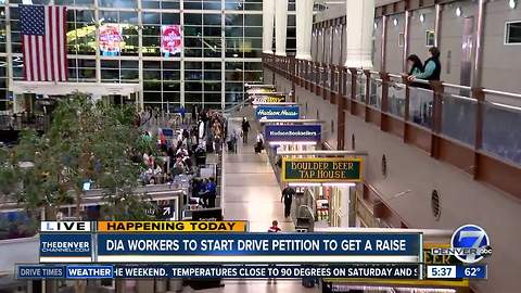 DIA service workers start petition to get a minimum wage increase on the ballot