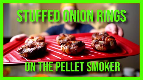 Bacon Wrapped Brisket Stuffed Onion Rings on a pellet grill - Full BBQ Recipe and Tutorial!