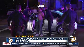 Man accused of leading chase arrested at gunpoint
