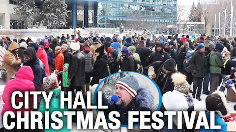 World's largest 'No Vax-Pass' Christmas party at Calgary City Hall