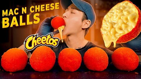 ASMR MUKBANG HOT CHEETOS MAC N CHEESE BALLS COOKING & EATING SOUNDS Zach Choi ASM
