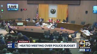 Heated meeting over police budget at city council meeting