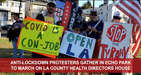 Angelenos March Protest Lockdowns at LA Health Director Barbara Ferrer's House