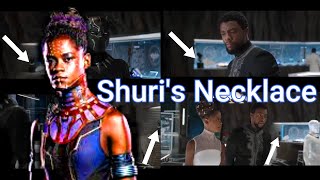 Major Black Panther Easter Egg Shuri's Necklace, New Heart Shaped Herb, Chadwick Boseman CGI. "We Are Theory"
