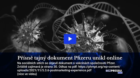 Přísně tajný dokument Pfizeru unikl online