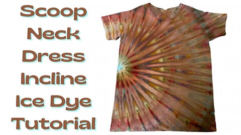 Tie-Dye Design: Scoop Neck Dress Side Fanfold Incline Ice Dye