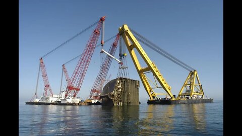 Salvage of sunken car carrier Tricolor