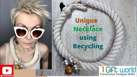 Making the Gorgeous Unique Necklace using Recycled Curtain Cord | Re-Purposed Materials ~ 90%