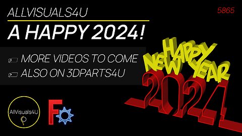 🧨 A Happy 2024 - FreeCAD Edit STL - New Year 3D Model - New Year Wishes 3D