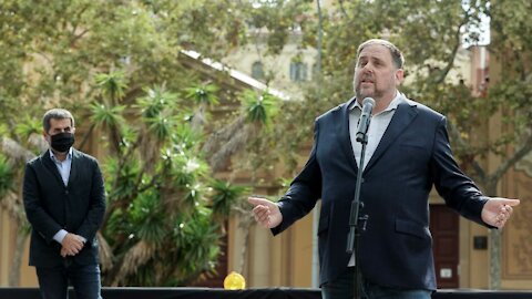 Junqueras pide persistir en la lucha contra la represión de España y por la república Catalana