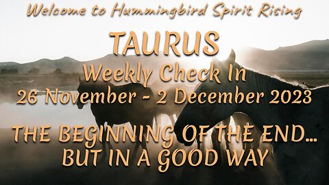 TAURUS Weekly Check In 26 Nov - 2 Dec 2023 - THE BEGINNING OF THE END... BUT IN A GOOD WAY