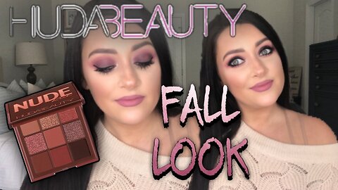 FALL MAKEUP LOOK USING HUDA BEAUTY- NUDE OBSESSIONS RICH EYESHADOW PALETTE/ SMOKEY FALL EYESHADOW