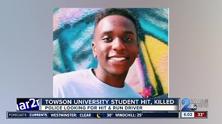 Towson University student killed in hit and run; Police searching for driver