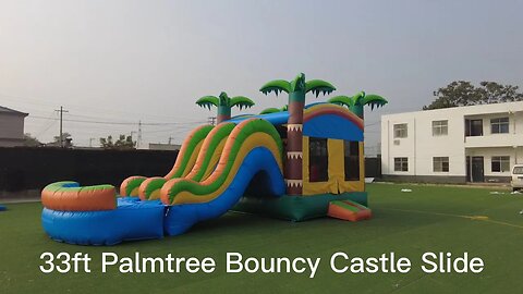 33ft Palmtree Bouncy Castle Slide #factorybouncehouse #factoryslide #bounce #castle #inflatable