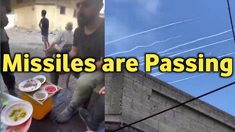 Missiles are passing from above, Palestinians are eating food below without fear or fear