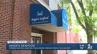 Angie's Seafood offering seafood, American, Italian dishes through takeout and delivery