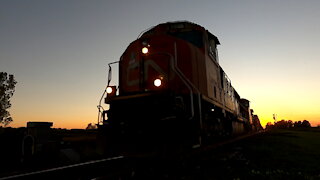 Eastbound CN 382 Manifest Train CN 5665, CN 2548 & CN 5752 Locomotives In Ontario TRACK SIDE